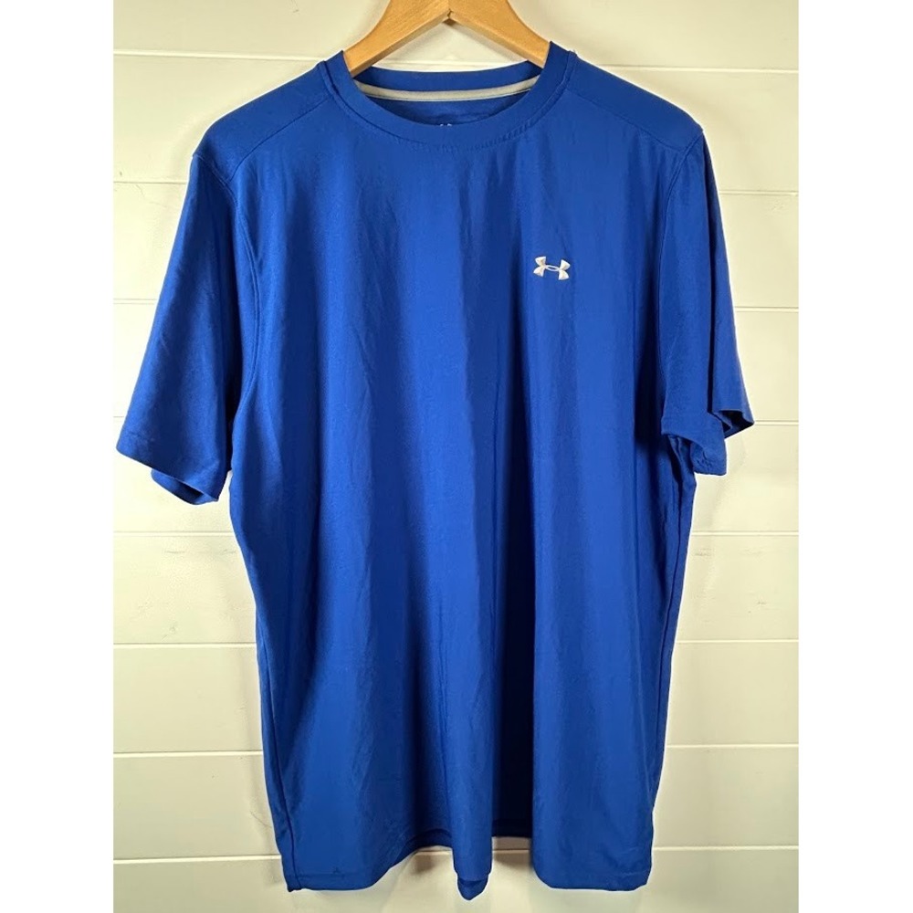 Under Armour Mens HeatGear Short Sleeve T-Shirt Royal Blue Large LG Performance